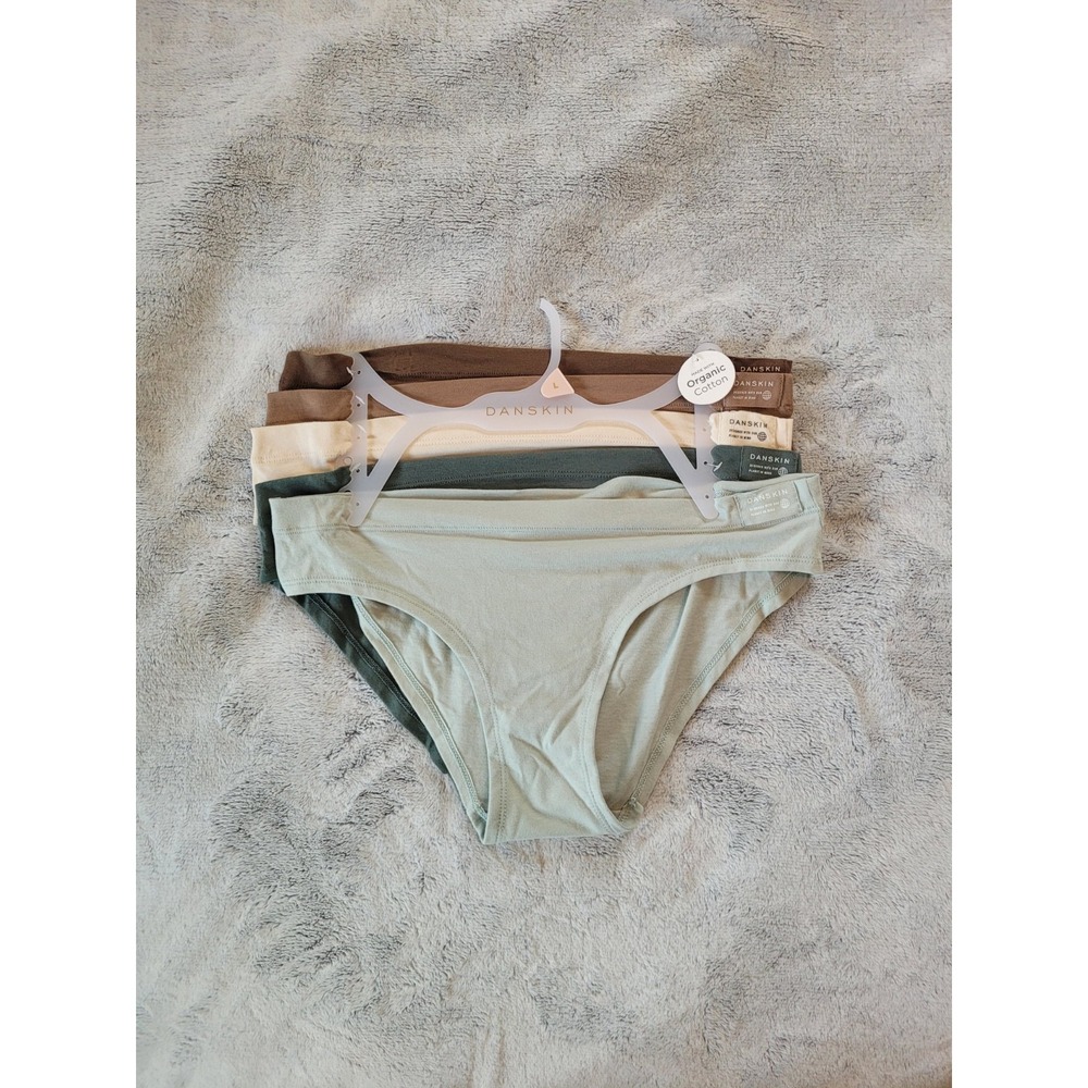 5-Pack Danskin Womens Large Soft Organic Cotton Panties Underwear DS3530